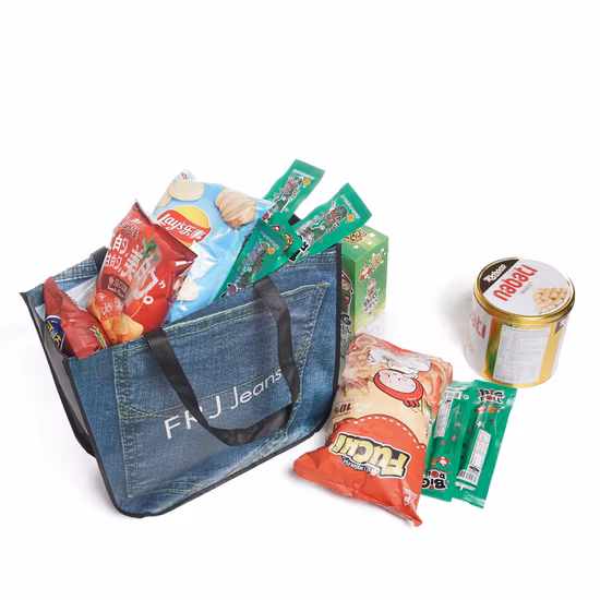 Sacs non tissés sans sac à main PP de transporteur de promotion de stratification avec sac d'emballage fourre-tout de shopping de panneau inférieur