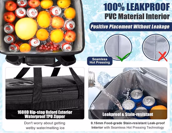 Sacs isothermes promotionnels isolés pour emballage alimentaire, sac à déjeuner isolé pour pique-nique, grand sac isotherme souple pour l'extérieur/camping/barbecue/voyage